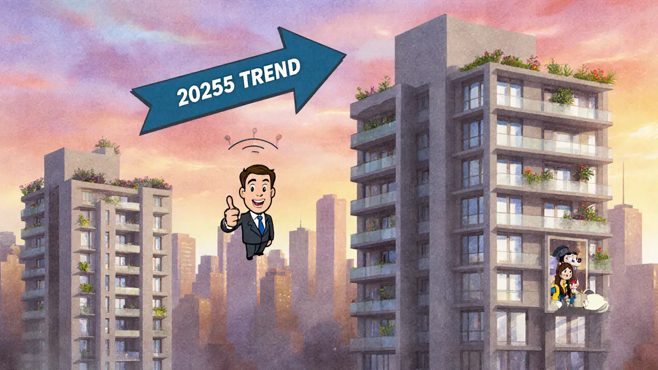 Городской пейзаж: большинство новых домов с отделкой, тренд 2025 года, банк одобряет готовые решения.