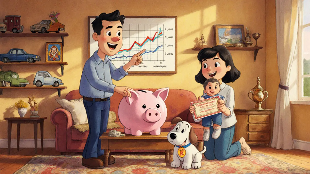 Семья откладывает деньги и материнский капитал в копилку