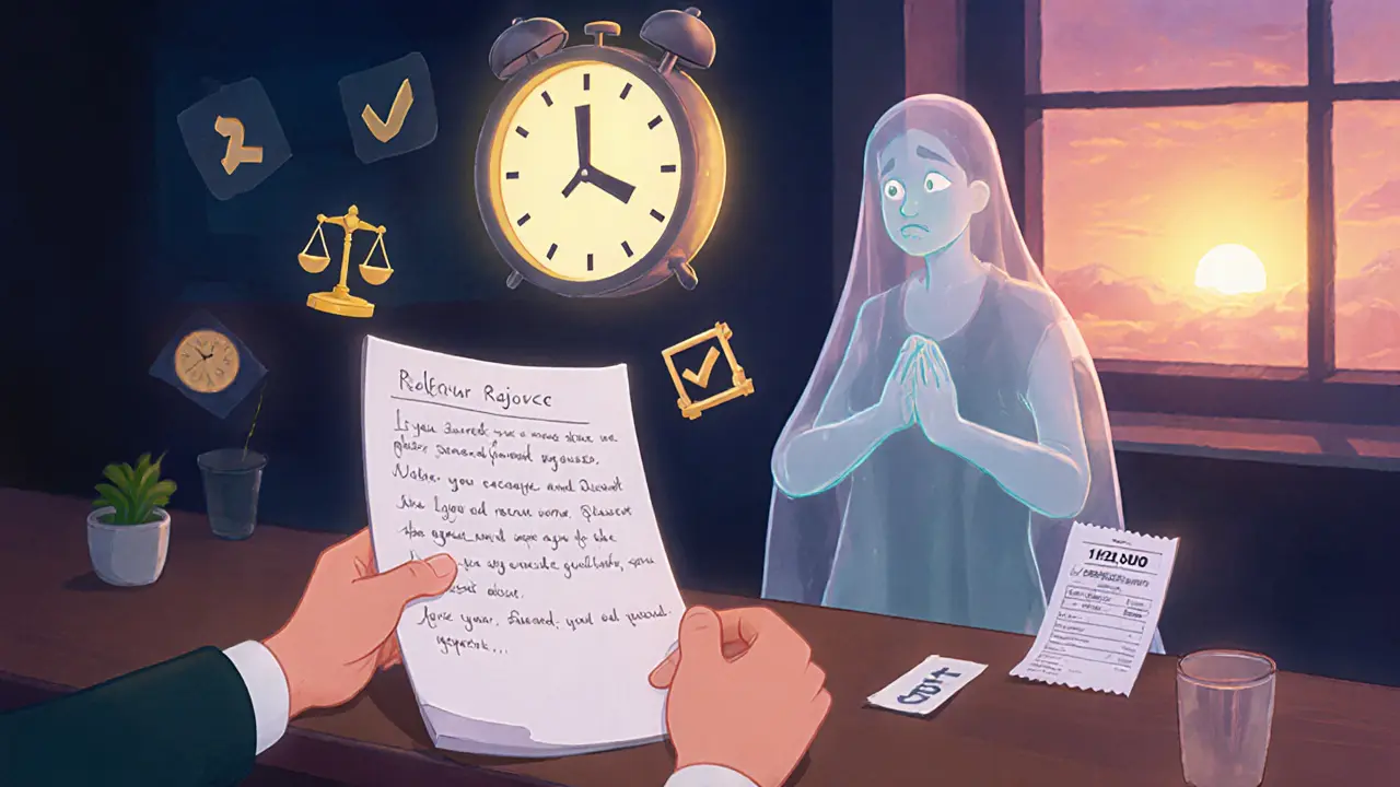 Человек подает заявление об отказе от страховки, над ним светится таймер из 14 дней