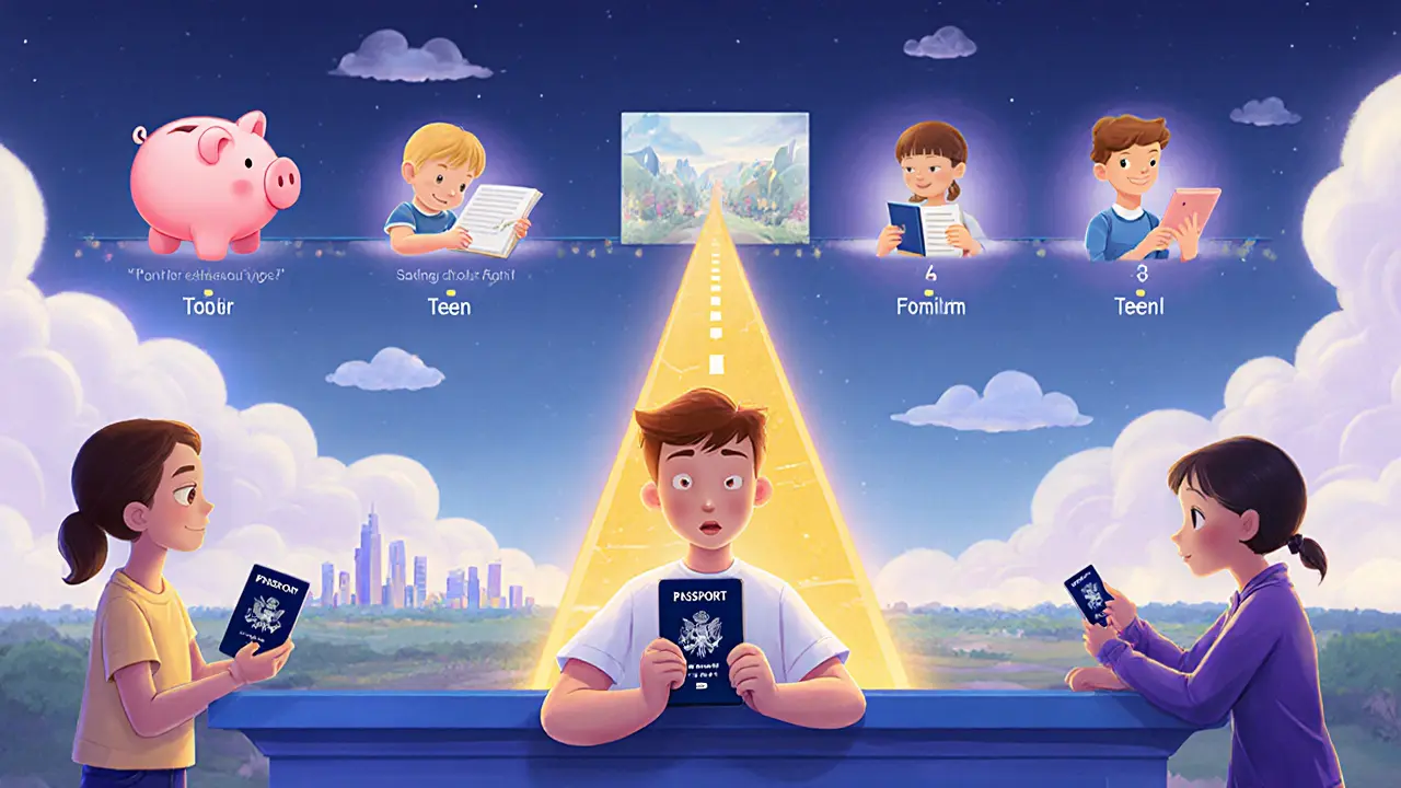 Молодой человек получает карту в 18 лет, за спиной — его финансовый путь с детства.