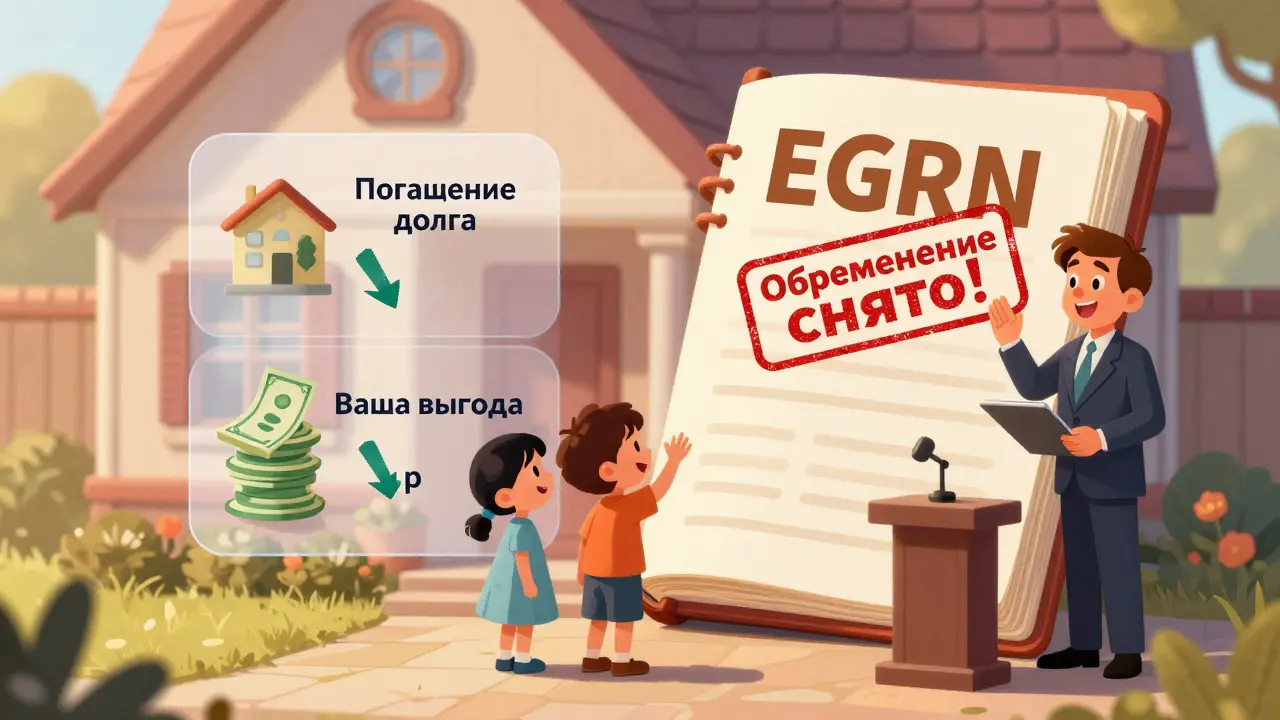 Два банковских счёта: один погашает долг, другой пополняет доход продавца.