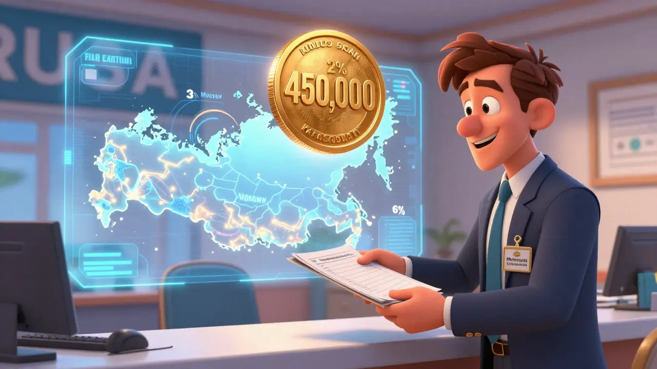 Человек получает информацию о региональных ипотечных программах в офисе жилья.