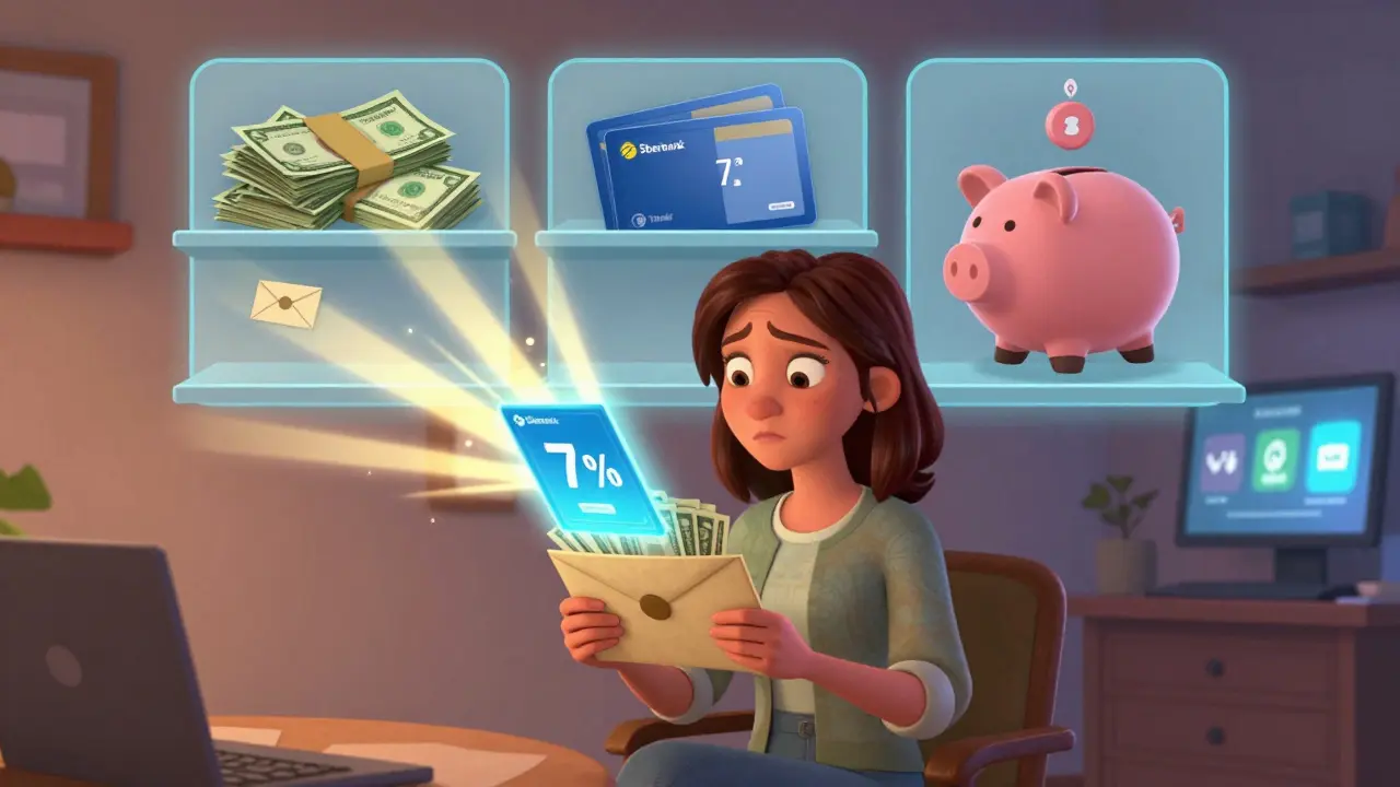 Женщина с наличными и цифровой картой, рядом — три уровня бюджета с процентами.