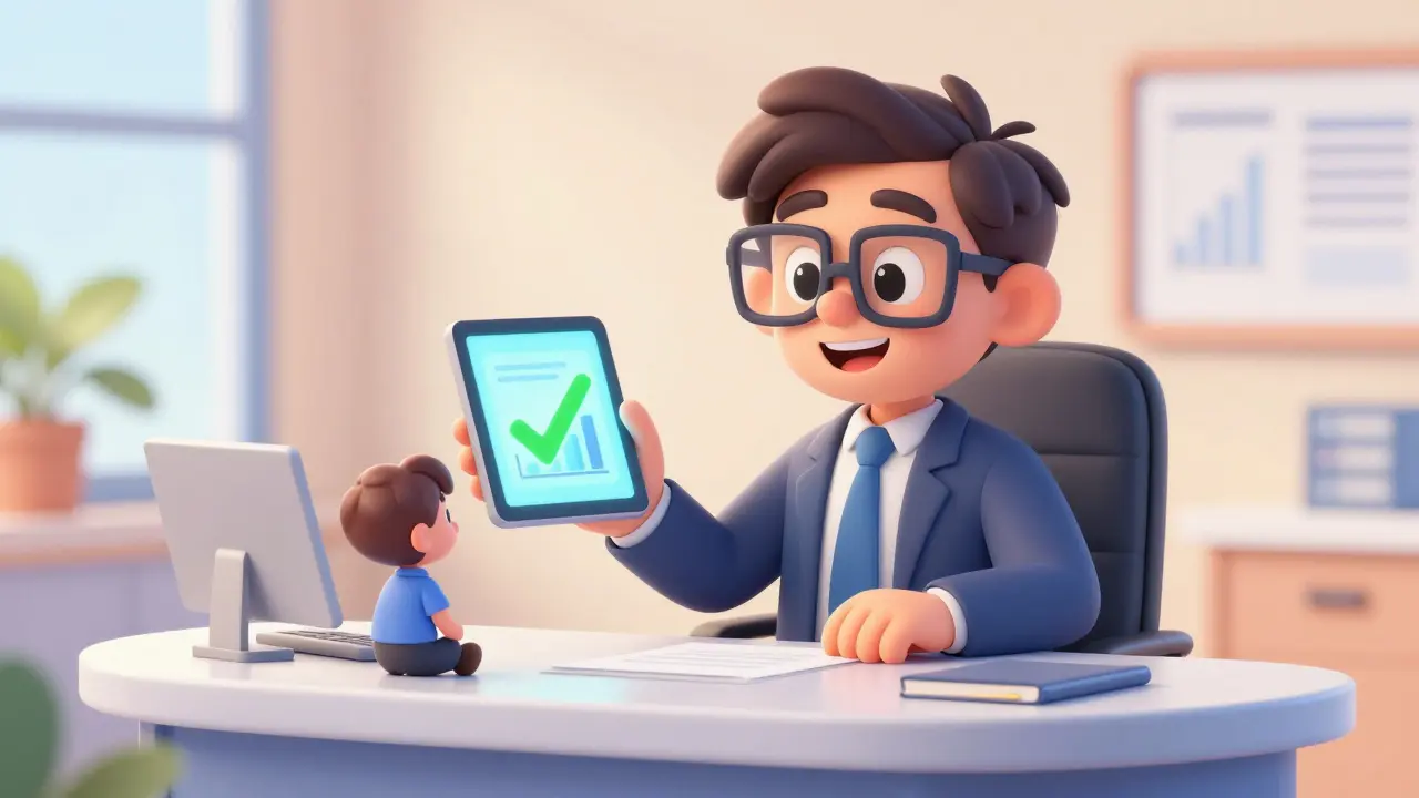 Дружелюбный банковский сотрудник одобряет кредит для предпринимателя