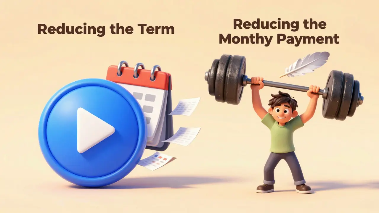 Сравнение сокращения срока кредита и уменьшения ежемесячного платежа