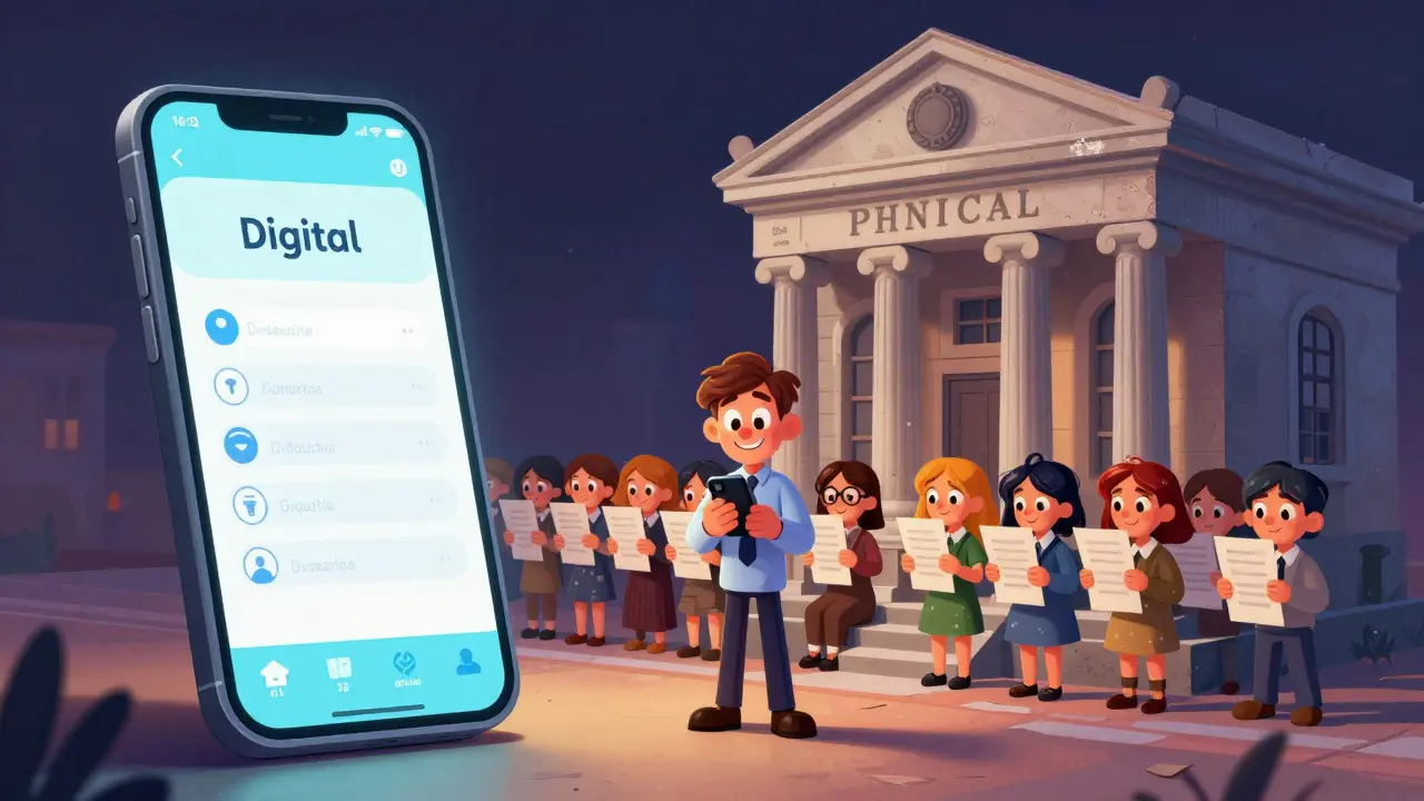 Сравнение закрытия вклада через приложение и в очереди в банке