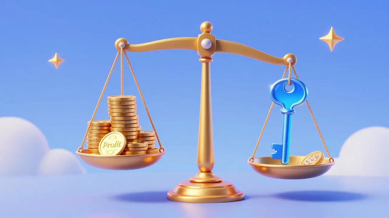 Золотые весы, балансирующие доход и доступ к деньгам