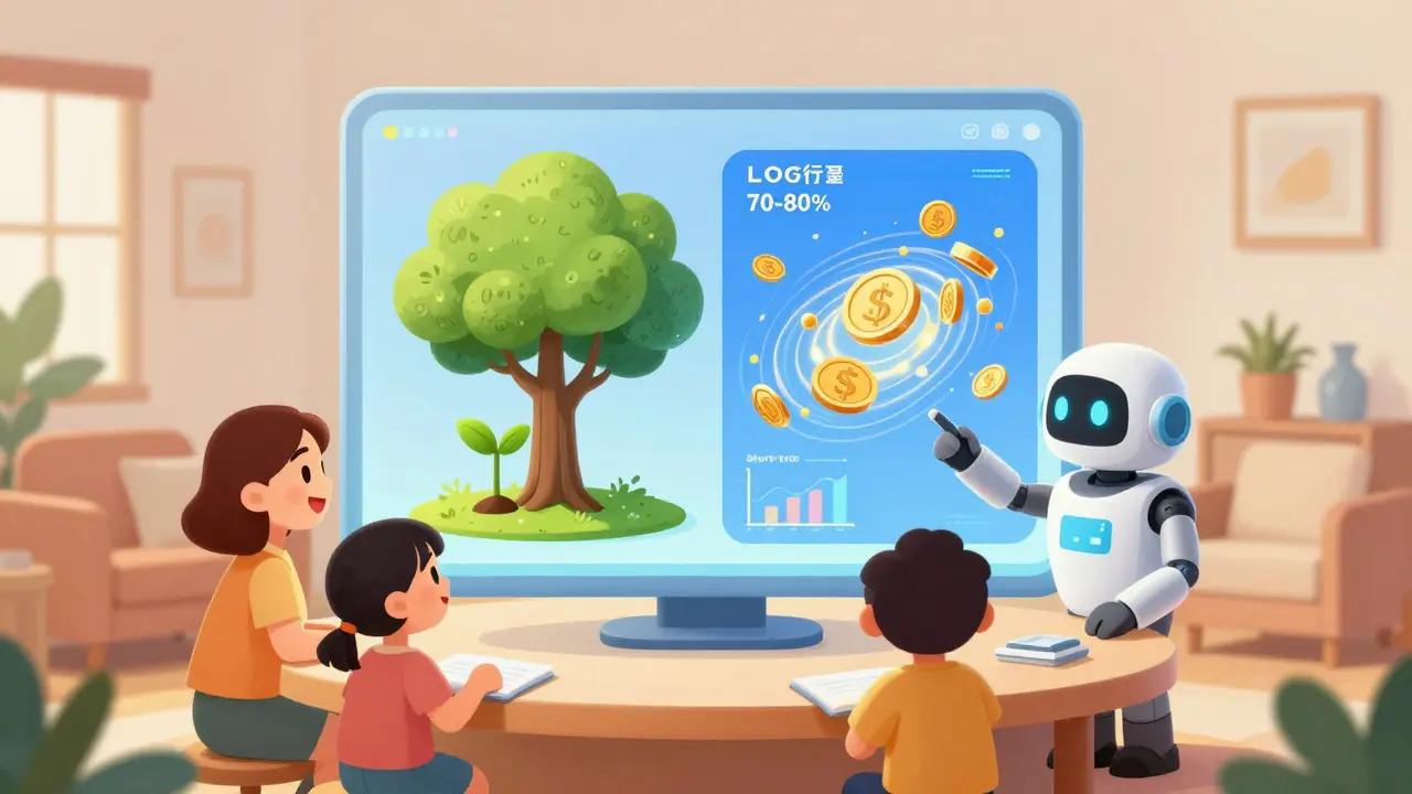 Семья с роботом-советником планирует портфель
